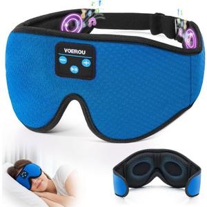 Voerou Sleep Mask Bluetooth 5.4 Headphones, Eye Masks for Sleeping with Ultra-Thin Stereo Speakers, Sleeping Mask Wireless Earbuds for Men Women Sleep, Cool Tech Gadgets for Teen Boys
