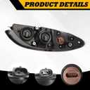 Halogen Headlight Assembly Compatible with Prostar 2008 2009 2010 2011 2012 2013 2014 2015 2016 Gray Driver Passenger Side Front Headlamps Replace 3596015C93 3596016C93