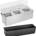 New Star Foodservice | Multi-Compartment Restaurant-Grade Condiment Dispensers (Silver, 3 Compartments)