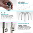 KRAUS Oletto Single Handle Pull Down Kitchen Faucet in Spot-Free Brushed Brass, KPF-2820BB
