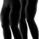 2 Pack Men's Thermal Compression Pants Fleece Lined Sports Tights Athletic Leggings Cold Weather Baselayer Winter Gear, S