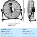20" Industrial Floor Fan with Remote, High Velocity Heavy Duty Fan, 5200 CFM, 1-2-4 Hour Timer, 3 Speeds, 360° Tilt, Wall-Mounting System Included, for Home, Gym, Office, Garage