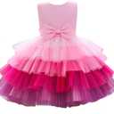 Flower Baby Girl Lace Dress Toddler Tulle Sleeveless Bow Princess Party Wedding Pageant Bridesmaid (6-12M)