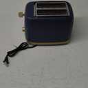 West Bend Timeless 2-Slice Toaster Bagel/Waffle/Defrost Settings, High-Lift Lever, Anti-Jam, Easy-Clean Crumb Tray, 2-Slice, Blue/Gold
