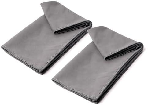 Eunzel 4 Pack Hot Yoga Microfiber Hand Towel Super Absorbent Sweat Towel for Hot Yoga, Pilates and Workout 16" x 26.5", Dark Grey