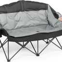 Heavy Duty Double Camping Chair Oversized 2 Person Camp Loveseat
Padded 660LBS Capacity, Comfy two Peson Camp Couch Folding Doule Seat Lawn Chair with Cup Holder&Side Pockets for Aults