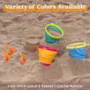 JOYIN 3 Packs Foldable Pail Bucket with Shovels & Mesh Bag, Collapsible Buckets Multi Purpose for Beach, Camping Gear, Beach Party, Fishing, and Fun Summer Activities (Yellow/Blue/Green), Large