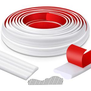 Innconee 32.8ft x 1.6 Inch Flexible Peel and Stick Molding Trim for Wall, Baseboard, Backsplash, Tile Edge, Chair Rail, Mirror-self Adhesive Moulding Trim for Bathroom Wall Door Floor Window, White