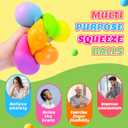 Stress Balls 4 Pack for Adults and Kids, Color Changing Squeeze Toys, Sensory Toys for Kids with Autism, Squishy Fidget Toys for Stress and Anxiety Relief, Prize for Classroom