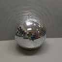 Boshen 10" Disco Mirror Ball with Hanging Ring Silver Party Disco Ball Light for Party Xmas DJ Stage Lighting Effect