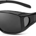 Myiaur Polarized Fit Over Glasses Sunglasses for Men Women, Wear Over Glasses with UV400 Protection Wraparound for Driving