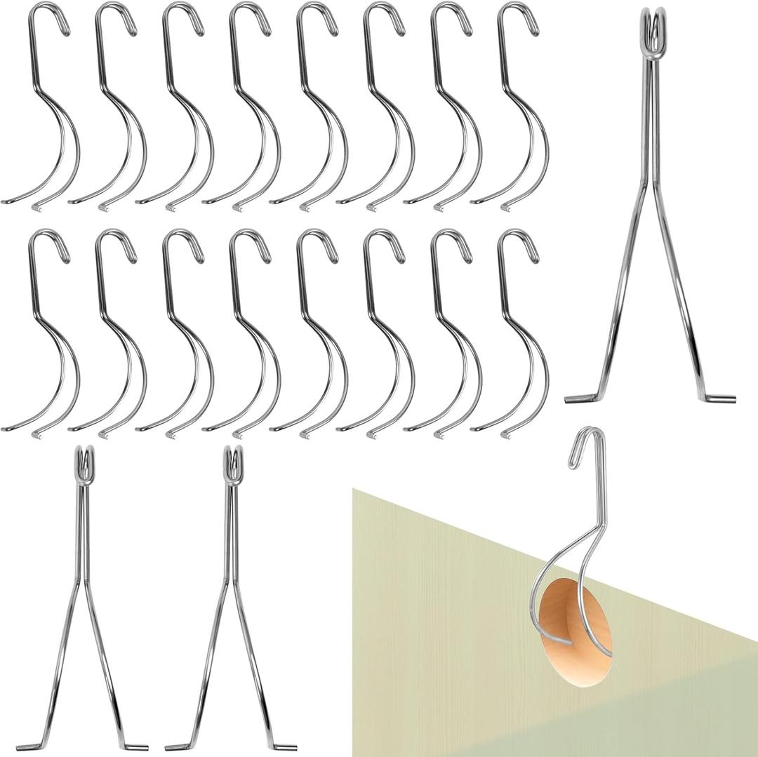 Huaerle 20 Pack Cabinet Door Painting Hangers 5.51 x 2.36 x 1.57in Painting Hanging Hooks No-Drill Cabinet Door Brackets Drying Rack Painter Tools for DIY Wood Art Working Tools Accessories