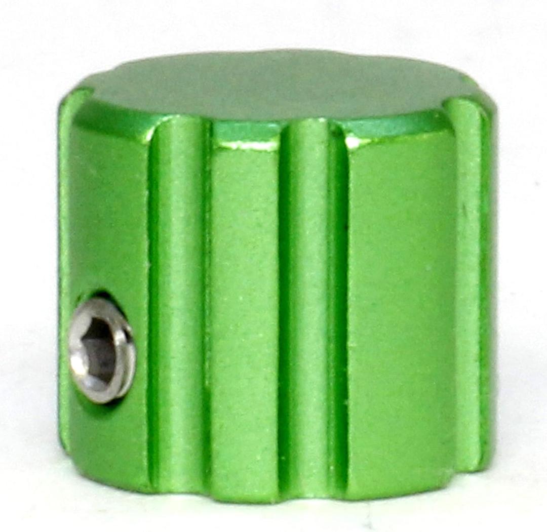6 Instrument Control KNOBS, w/Set Screw and Wrench, Anodized Aluminum, Guitar Radio DIY, Green