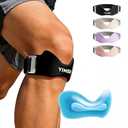 Silicone Patellar Tendon Support Strap, Adjustable Non-Slip Knee Brace Patella Strap Support, Knee Pain Relief Patella Band for Jumpers Knee, Tendonitis, Basketball, Tennis & Squats, Black