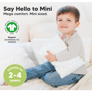 Mini Toddler Pillow with Pillowcase - 9x13 My Little Dreamy Travel Kids Pillow for Sleeping, Toddler Bed, Small, Tiny, Organic Cotton Pillowcase, Soft & Breathable, Kids 2-4 Years Old (Acorn) 