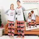 Family Christmas PJs Matching Sets, Cute Holiday Pajamas Printed Top and Pants, Xmas Jammies for Couples/Men/Women (White, XXL)
