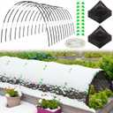 78.7"x 59" Winter Plant Cover Freeze Protection with 6 Sets of 7FT Greenhouse Hoops for Raised Beds Plant Protection Cover for Outdoor Vegetable and Chicken Coops Protect Snow and Ice in Winter