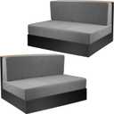 Tlswshsy RV Dinette Cushions Covers- RV Stretch Sofa Seat Slipcovers -Washable Loveseat Sofa Furniture Protector for RV Camper Car Bench (Grey 2 Backrest Covers & 2 Bench Covers)