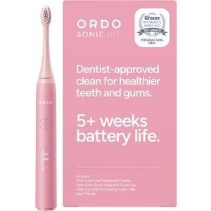 ORDO Lite Sonic Toothbrush, Electric Toothbrushes with 35,000 Pulses Per Min, Dual Modes, Over 5 Weeks Battery, Smart Timer, Waterproof, USB C, Petal