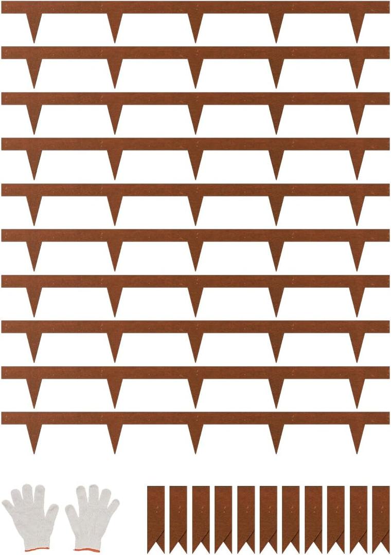 VEVOR Steel Landscape Edging, 10 Packs 40 x 4.5 in Weather-Resistant & Pre-Rust Metal Landscape Edging, Bendable Garden Edging Border, Heavy Duty Lawn Edging, Flower Bed Yard Pathway Divider