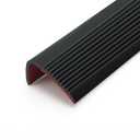 Stair Anti Slip Nosing, Self-Adhesive Vinyl Edging Strip, Flexible PVC Rubber Treads Edge Trim for Outdoor & Indoor Uses (32.8ft, Black)