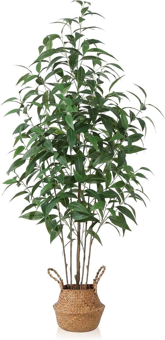 Ferrgoal Artificial Eucalyptus Tree, 5Ft Tree Fake Plant in Pot for Home and Office Decor,Potted Faux Plants Tall Artificial Trees for Indoor