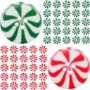 50Pcs Christmas Candy Decorative Buttons, Sewing Christmas Buttons for Clothes Decorations Winter Double Color Christmas Candy Buttons Decors, Xmas Candy Craft Supplies for Home Party DIY