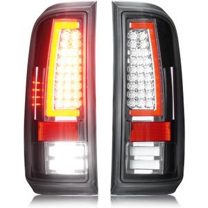 LED Tail Lights for Ford F250 F350 F450 F550 Super Duty 2008-2016,only fit Fleetside Bed Model, Rear Taillight Assembly, Chrome Housing Clear Lens