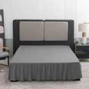 Grey Bed Skirt Full Size Ruffled Bed Skirt with Split Corners, 16 Inch Drop Dust Ruffle Bed Skirts with Platform, Grey