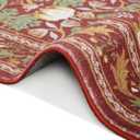 Strawberry Thief Area Rug Rust Red, Ultra Thin 5x7 Washable Rug, Modern Abstract Art Living Room Rug, Boho Rustic Vintage Floral Botanical Carpet for Bedroom Kitchen Dining Room Entryway Dorm