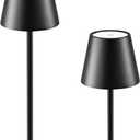 2 Pack Cordless Table Lamps Rechargeable, Battery Operated Touch Dimmable LED Lamp with 3 Color Temperatures, Adjustable Height Wireless Table Lamp for Restaurant, Bar, Bedroom