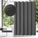 MitoVilla Grey Waffle Fabric Shower Curtain, Rustic Waffle Weave Textured Shower Curtains for Modern Luxury Bathroom Decor, Weighted Hotel Spa Shower Curtain, 72 x 72, Charcoal Grey