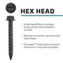 Tapcon 1/4 x 1-1/4 Inch Black Hex Head Concrete Anchors, 75 PCS, Corrosion Resistant Climaseal Coating, Heavy-Duty Concrete and Masonry Screws, Superior Holding Strength, Drill Bit Included