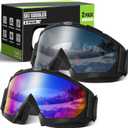 OXG Ski Snowboard Goggles for Men Women, UV Protection Ski Snow Goggles for Adult Youth Winter Snow Sports (Black+multicolor(vlt12.5%)/Grey(vlt18.5%))