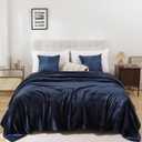 Navy Blue Twin Size Fleece Throw Blanket for Bed Couch, Soft Warm Fuzzy Cozy Blankets for Women Men, 300GSM Room Decor Flannel Microfiber Blankets for All Seasons, 60x80 Inches