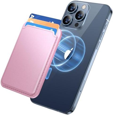 Miracase for MagSafe Wallet, Magnetic Card Wallet Holder, Compatible with MagSafe Wallet, 3-Card Holder, for iPhone 15/14/13/12 Series,Pink, 4 Pack