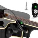 Wireless Instrument Microphone for Acoustic Guitar: 2.4G Cordless Clip-on Mics System with Transmitter and 6.35mm Receiver, for Musicians, Teachers, Stage Performances, PA System,Voice Amplifier