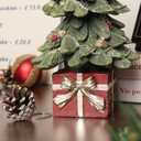 LALALANHOME Christmas Tree Tabletop Decorations Resin Christmas Tree Sign Winter Snow Ornament Tabletop Resin Tree Xmas Centerpiece Decoration for Indoor Home Office Holiday