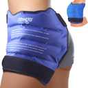 NEWGO Hip Ice Pack Wrap After Hip Replacement Surgery, Gel Cold Therapy Pack Reusable Soft Plush Lined Ice Wrap for Sciatica, Injuries Pain Relief, Bursitis & Swelling - Blue