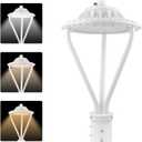 LED Post Top Light 75/100/150W Adjustable 19500 LM 3000/4000/5000K LED Circular Area Light Outdoor Pole Lights with Photocell, IP67 Parking Lot Lights Fixture Commercial Lighting, 100-277V