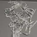 Lilosy Sexy Tie Side Embroidered Underwire Push Up Cute Strappy Mesh Sheer Bachelorette Lingerie Set (Small, Flower White)