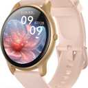 AGPTEK 5ATM Waterproof Smart Watch for Women Men, Ultra-Clear Screen Fitness Tracker with 100+ Sports Modes, Heart Rate Monitor, Pedometer & Sleep Monitor for Android & iOS Phones, Pink