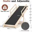 Dog Ramp for High Bed, Couch, Car, Pet Ramps 47" Long Adjustable 6 Height from 20.3"-27" Wooden Dog Step with Anti-slip Yoga Mat & Safety Side Rails for Small Medium Older Pets, up to 200 lbs