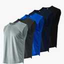 Gary Com Men's Pack Quick Dry Workout Tank Top Gym Stretch Muscle Tee Fitness Bodybuilding Sleeveless Crewneck T Shirt XXL