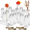 Bud Vases Set of 16,Small Glass Vase for Flowers,Bud Vases in Bulk,Clear Glass Vases for Centerpieces,Mini Vase Set for Flowers Wedding Decorations (Clear 16)