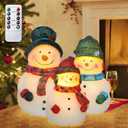 Impress Life Christmas Snowman Flameless Candles with Remote, Holiday Theme LED Candles, Battery Operated Real Wax Candles for Bedroom Party Winter Xmas Decor - Set of 3