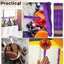 Manaloom Pack of 500 Curved Craft Sticks - 8" Birchwood Popsicle Sticks for Crafts, Jumbo Craft Sticks for Fan Handles, Wedding Programs, DIY Crafting Supplies, (Purple)