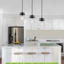 Kitchen Pendant Lighting Over Island Pendant Lights with Seeded Glass Shade Black 3 Pendant Lighting Adjustable Farmhouse Ceiling Light for Kitchen Island Dining Room Bedroom Living Room
