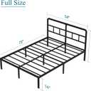 DiaOutro 14 Inch Full Size Bed Frame with Headboard No Box Spring Needed, Heavy Duty Metal Platform with Steel Slat, Mattress Foundation, Easy Assembly, Noise Free, Black