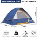 Camping Tent 2-4 Person, Waterproof Windproof Tent with Rainfly Easy Set up-Portable Dome Tents for Camping